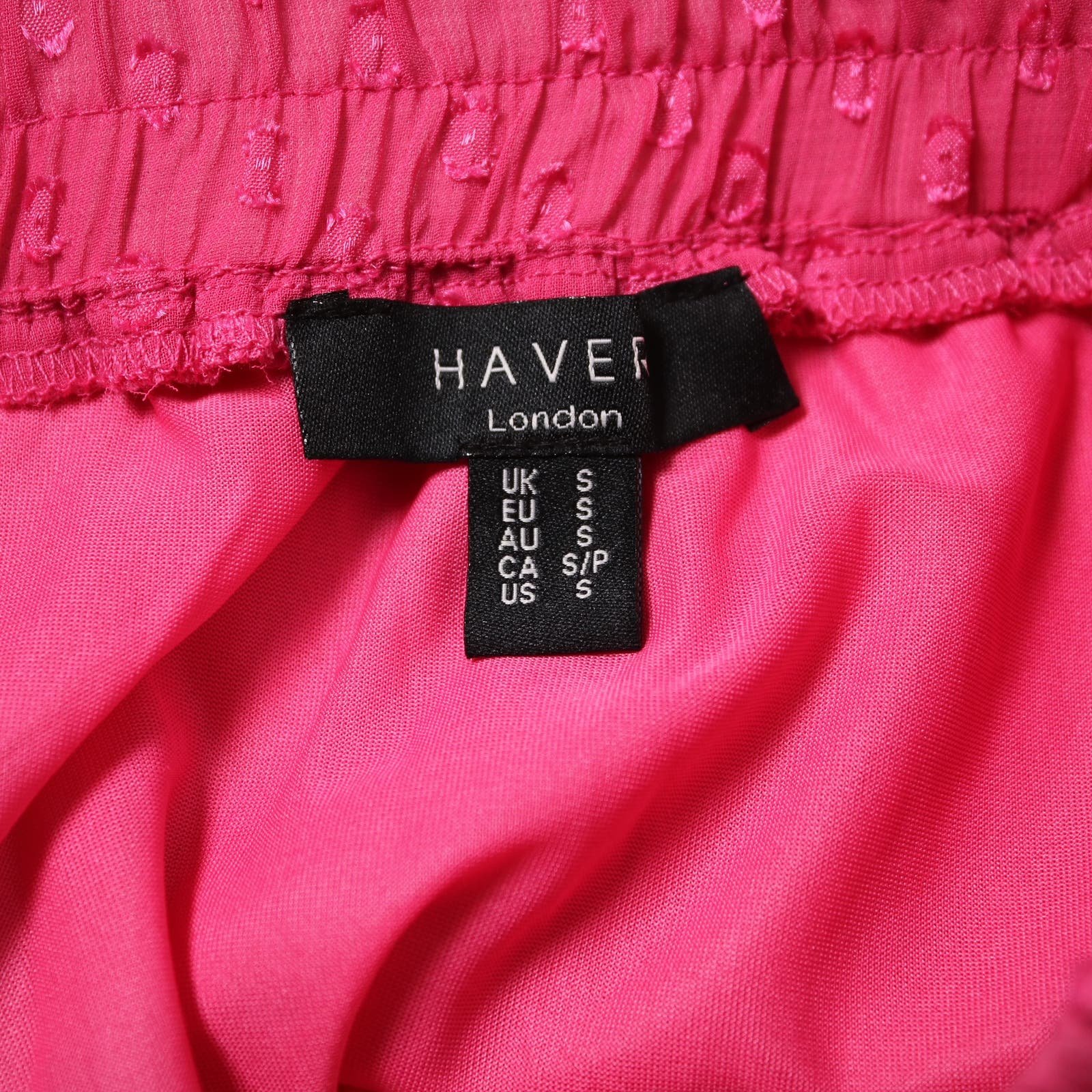 Classic NEW Haver London Swiss Dot Tiered Ruffle Skirt Pink Size S LBEwhUw64 US Sale