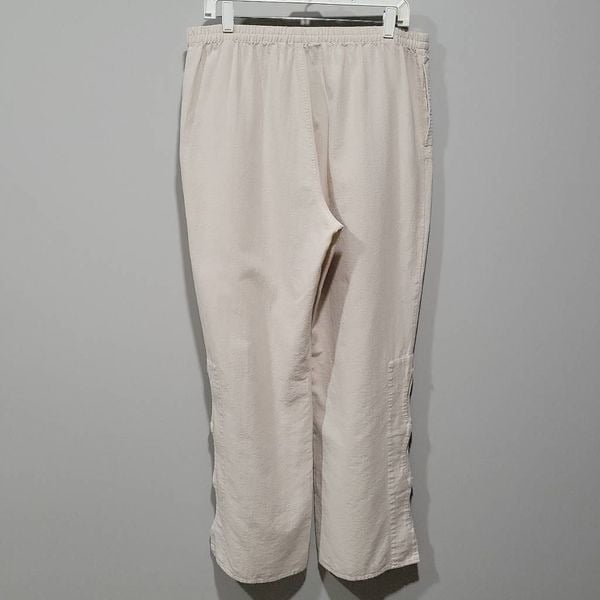 Great Soft Surroundings Pant Size L Beige 100% Cotton Pull On Wide Leg Side Vent Crepe KZmoLC7h1 Great
