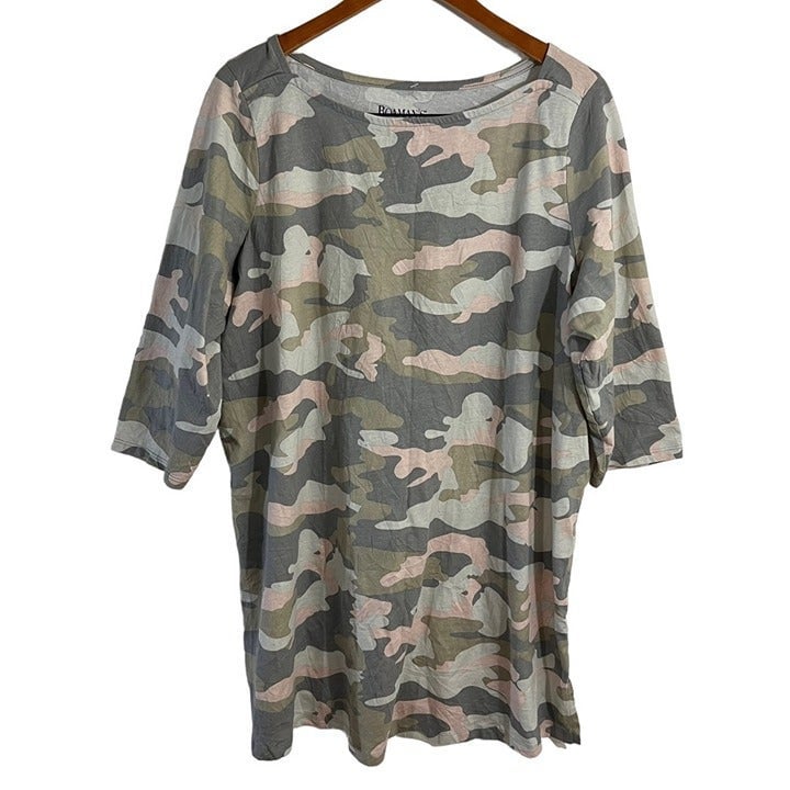 big discount Roamans Camo Blouse Plus Size 18 20 Tunic 3/4 Sleeve Pullover Pink and Green Top k5l9Ha4K1 Novel 