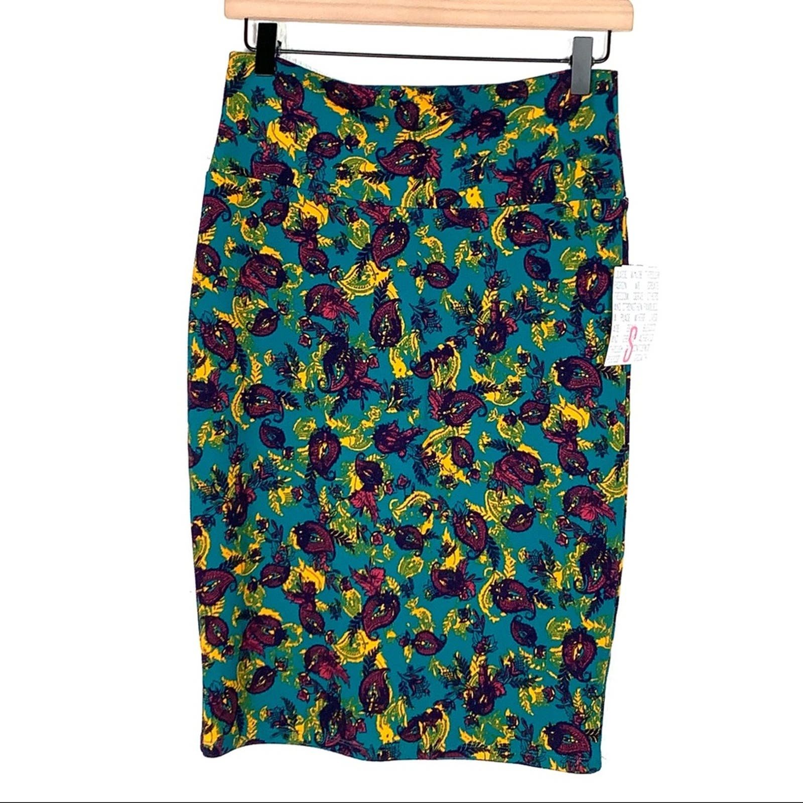Nice NWT LulaRoe Cassie green and purple paisley pencil skirt size small S PQLzqG466 US Outlet
