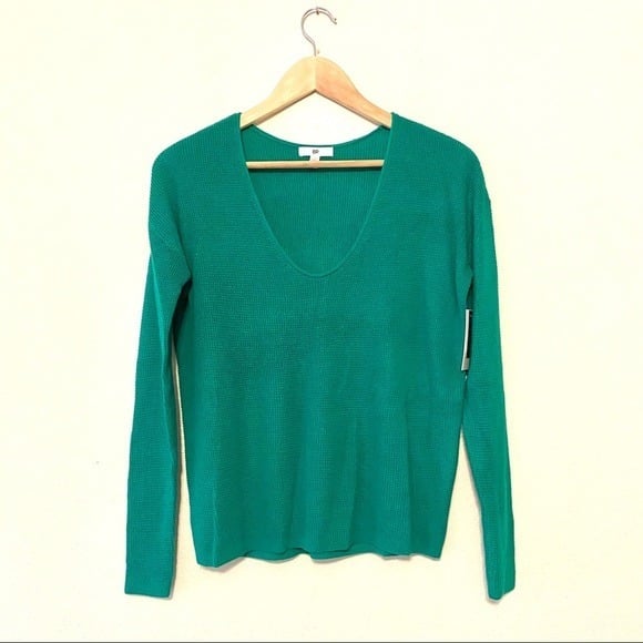 Cheap BP Green Scoop Neck Sweater Long Sleeve Light Pullover Waffle Seed Stitch NEW HTdUkvvMB Cool