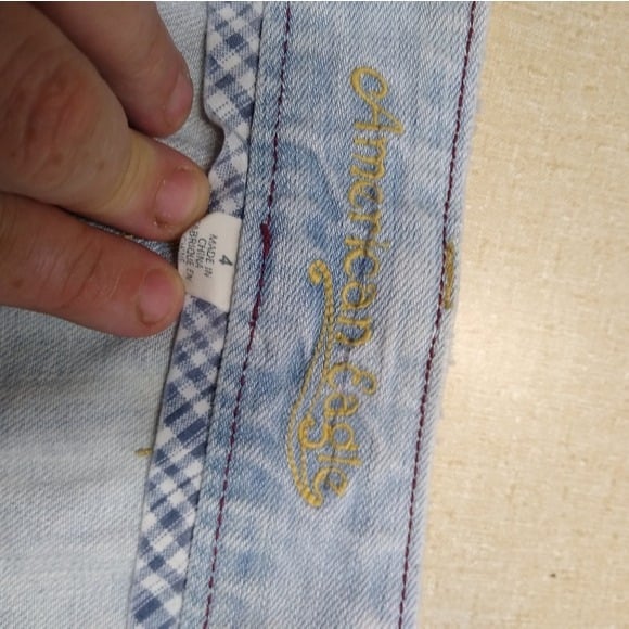 large selection American Eagle light wash distressed denim mini skirt with raw edge Sz 4. jg1VLHR1X Online Shop