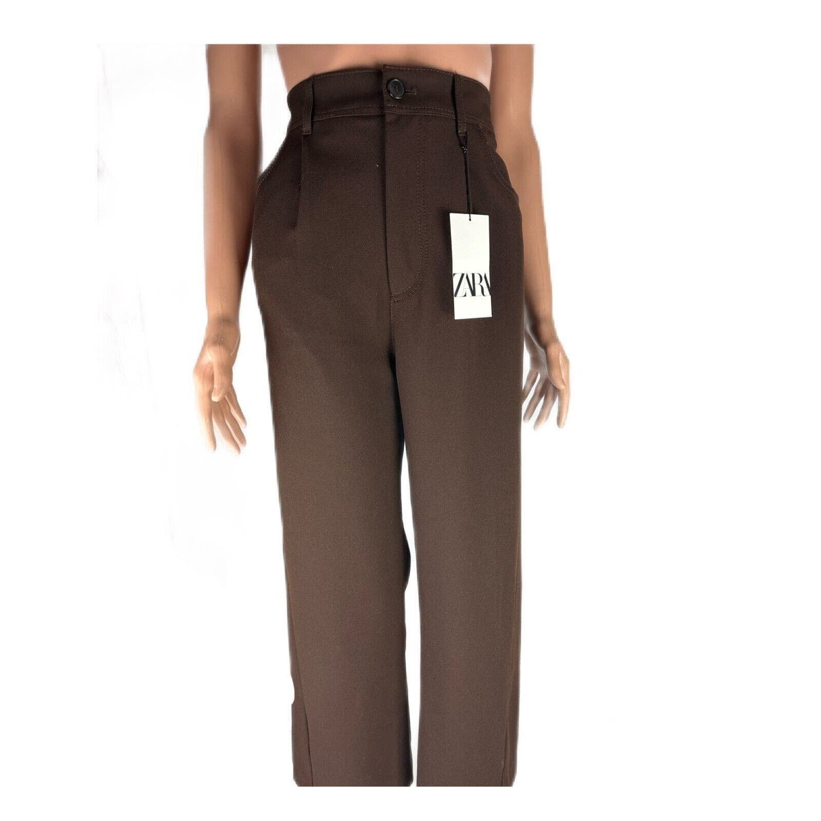 high discount Zara Womens Crop Pants Extra Large Brown 