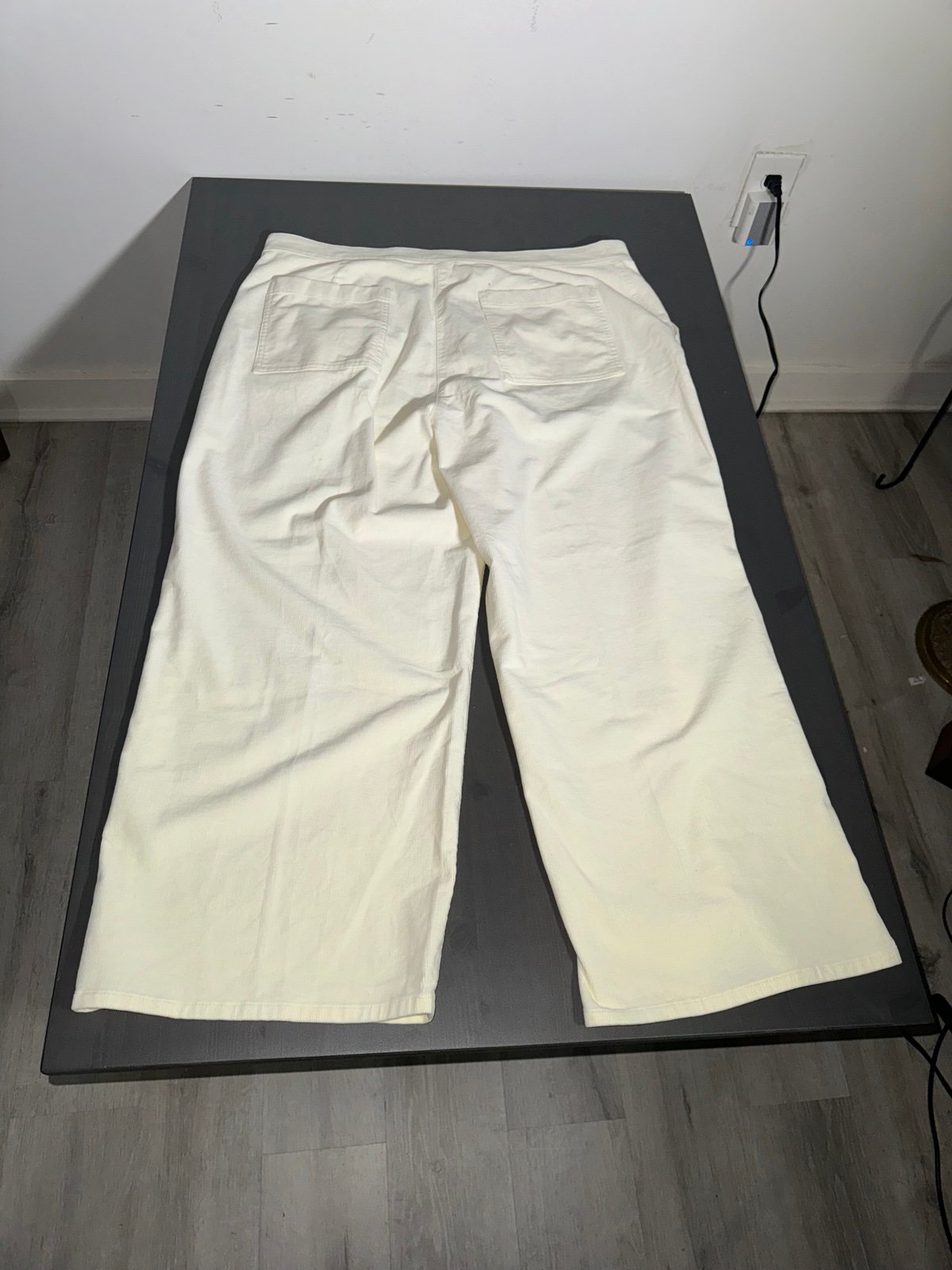 Buy Eileen Fisher Pants Ivory Organic Cotton Stretch Corduroy Wide-Leg NkyP05VNd no tax