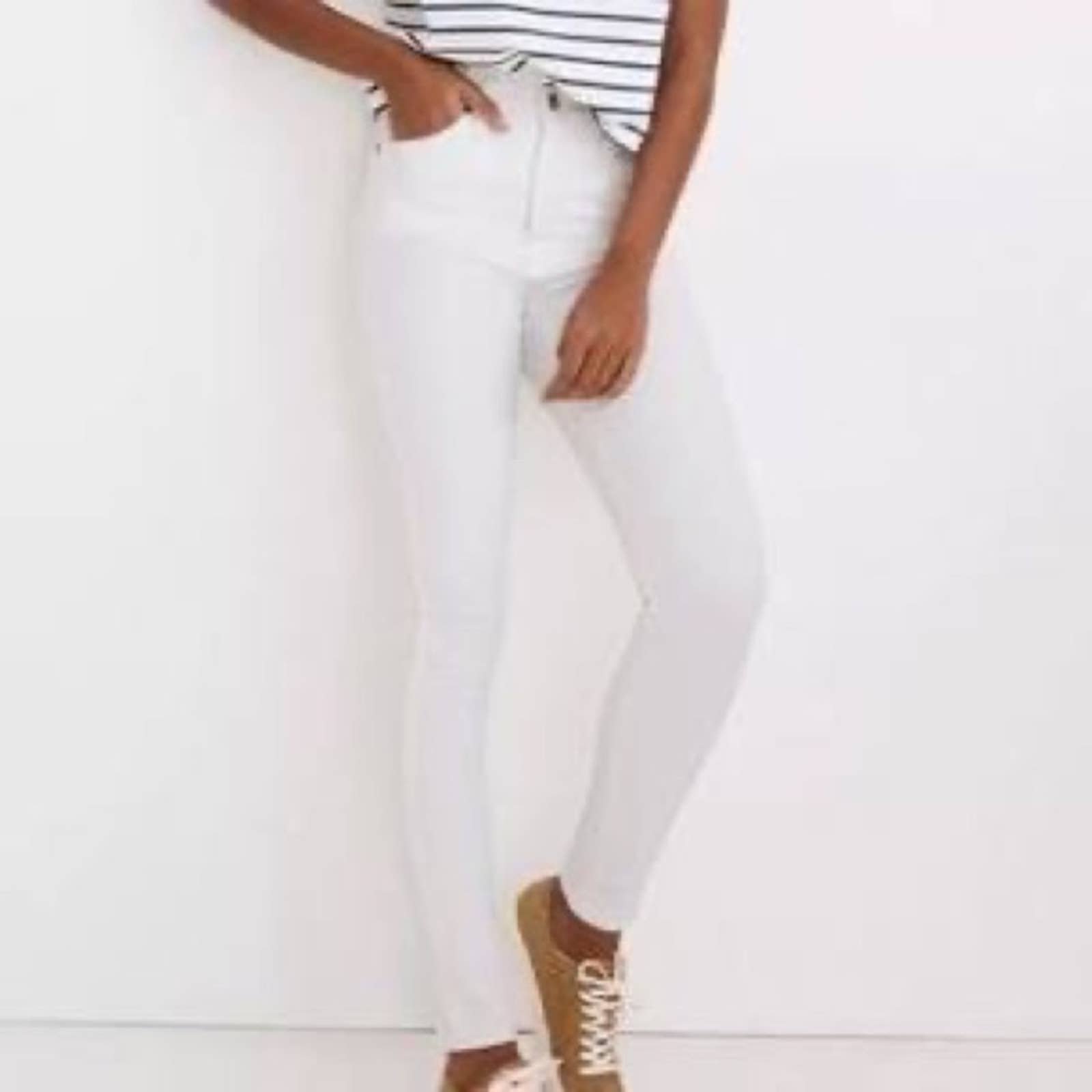 Buy Madewell 9” high rise skinny jeans white Sz 32 NWT 