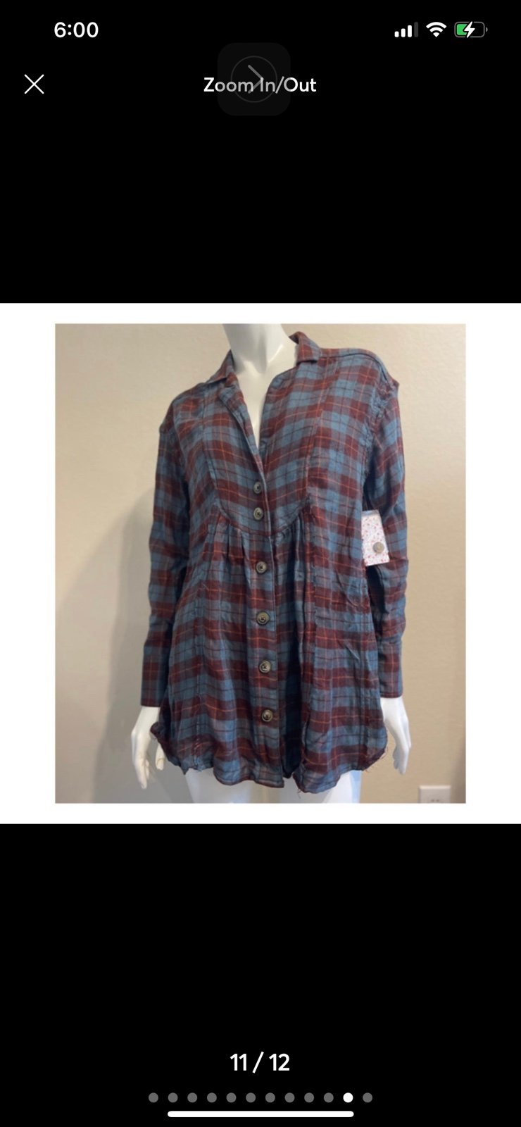 Custom Free People ALL ABOUT THE FEELS PLAID BUTTON DOWN TOP SMALL NEW oLHzR9P9c Discount