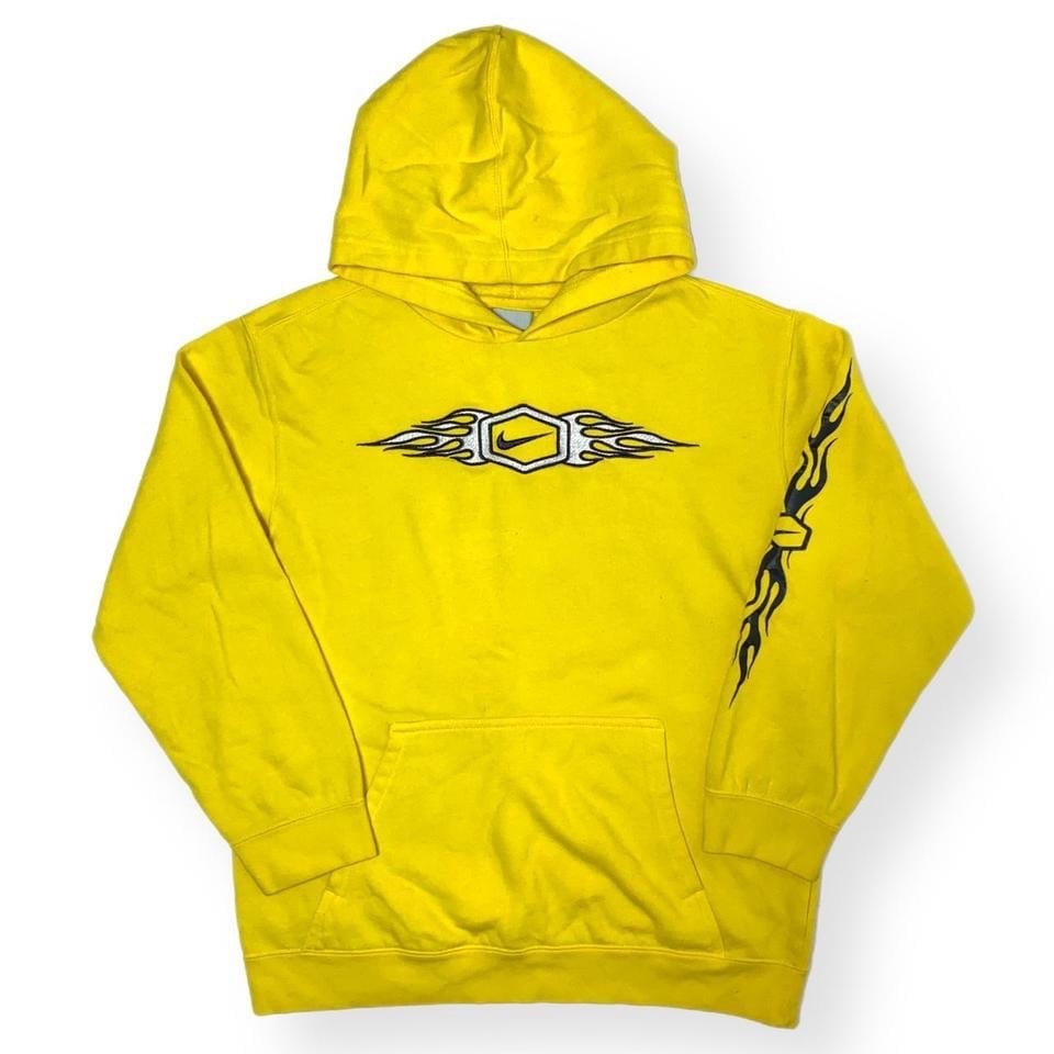 reasonable price nike yellow swoosh flame hoodie / swea