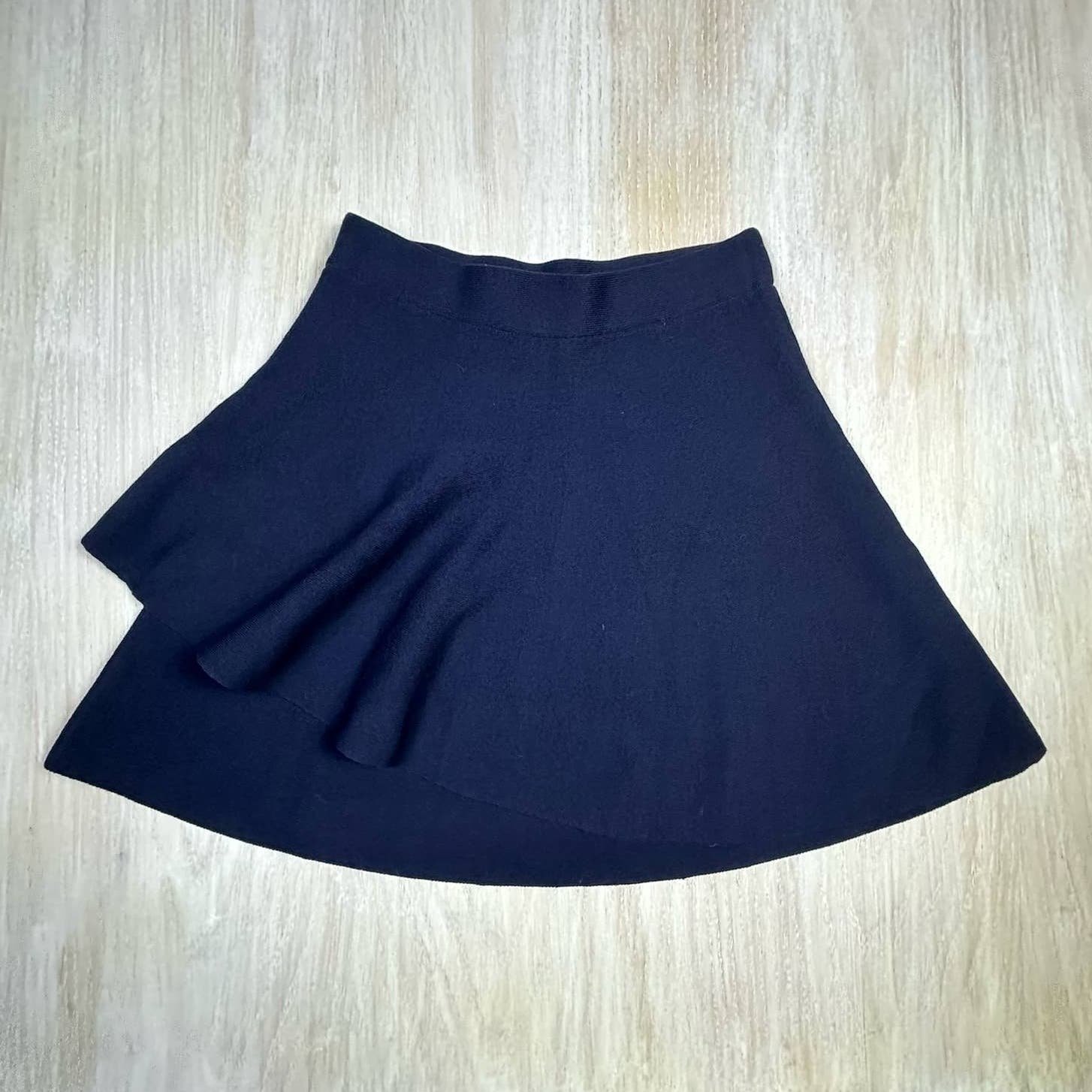 Discounted Zara Basic Navy Tiered Knit Pull On Skirt Si