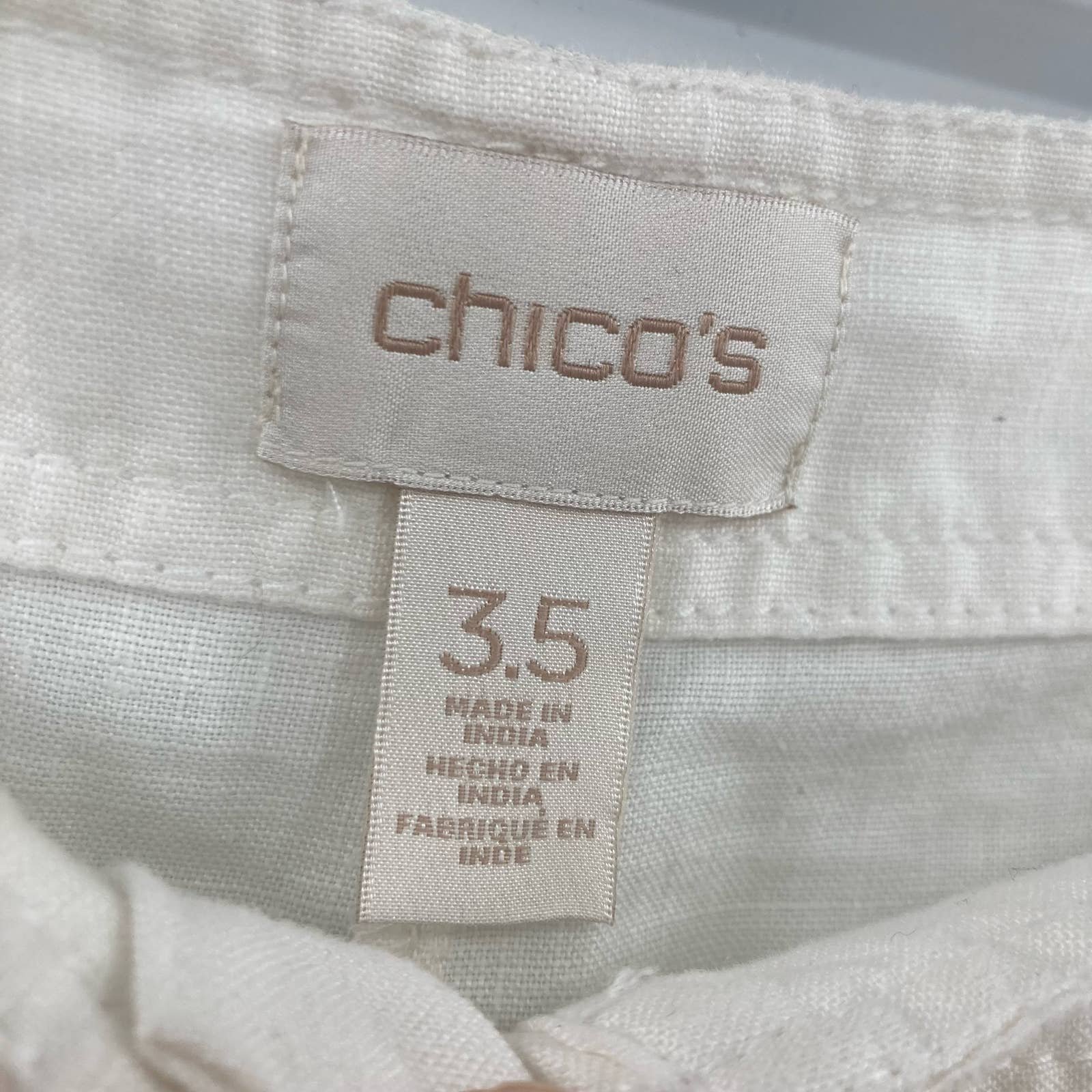 floor price Chicos Wide Leg 100% White Linen Pants Womens Size 3.5 XL 18 Sailor Beach k03Irq9gK Wholesale