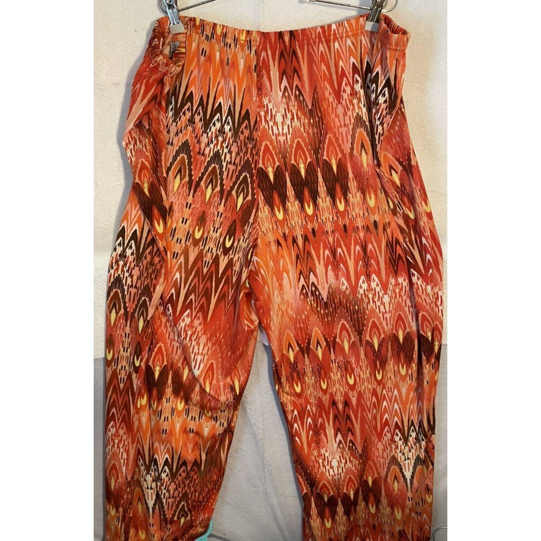Fashion Zac & Rachel Pants Size 3X Orange Pull On Stretchy wide leg  Pants #0295 PqgzwF7N4 Novel 