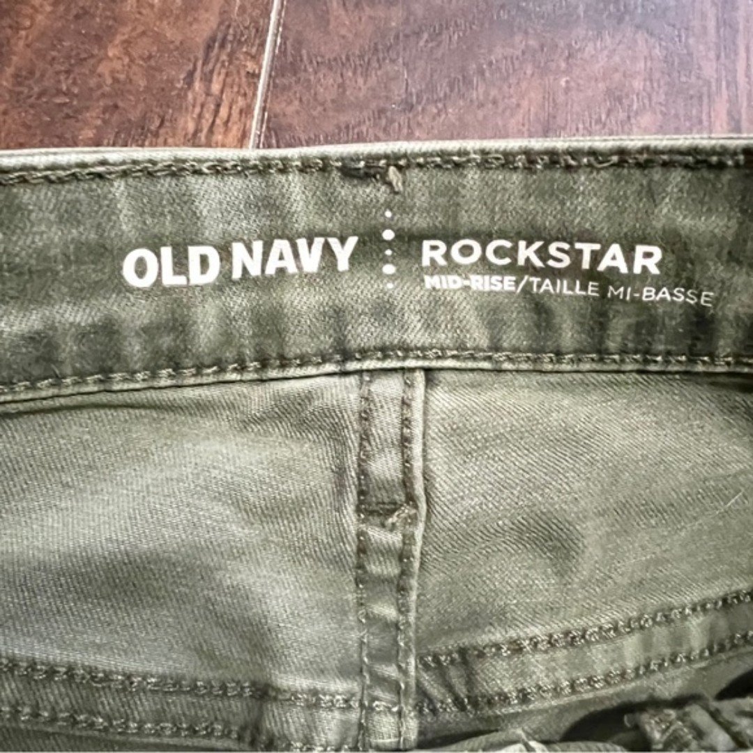 reasonable price Old Navy Mid Rise Rockstar Olive Green Distressed Skinny Jeans Size 2 J3tmJY1Xi US Outlet