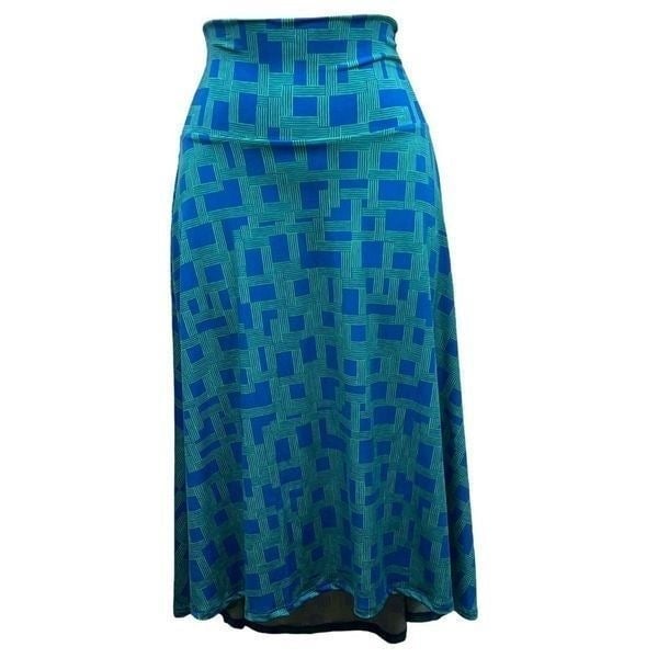 Beautiful Lularoe Womens Azure A Line Skirt Blue Green Geometric Midi Stretch S New mZFWgabIJ Discount