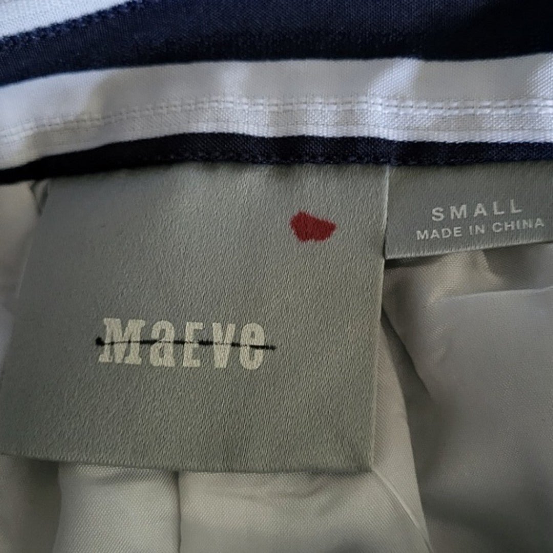 Fashion Maeve Anthropologie White & Navy Full-flare Skater Skirt NHaZKdUEc no tax