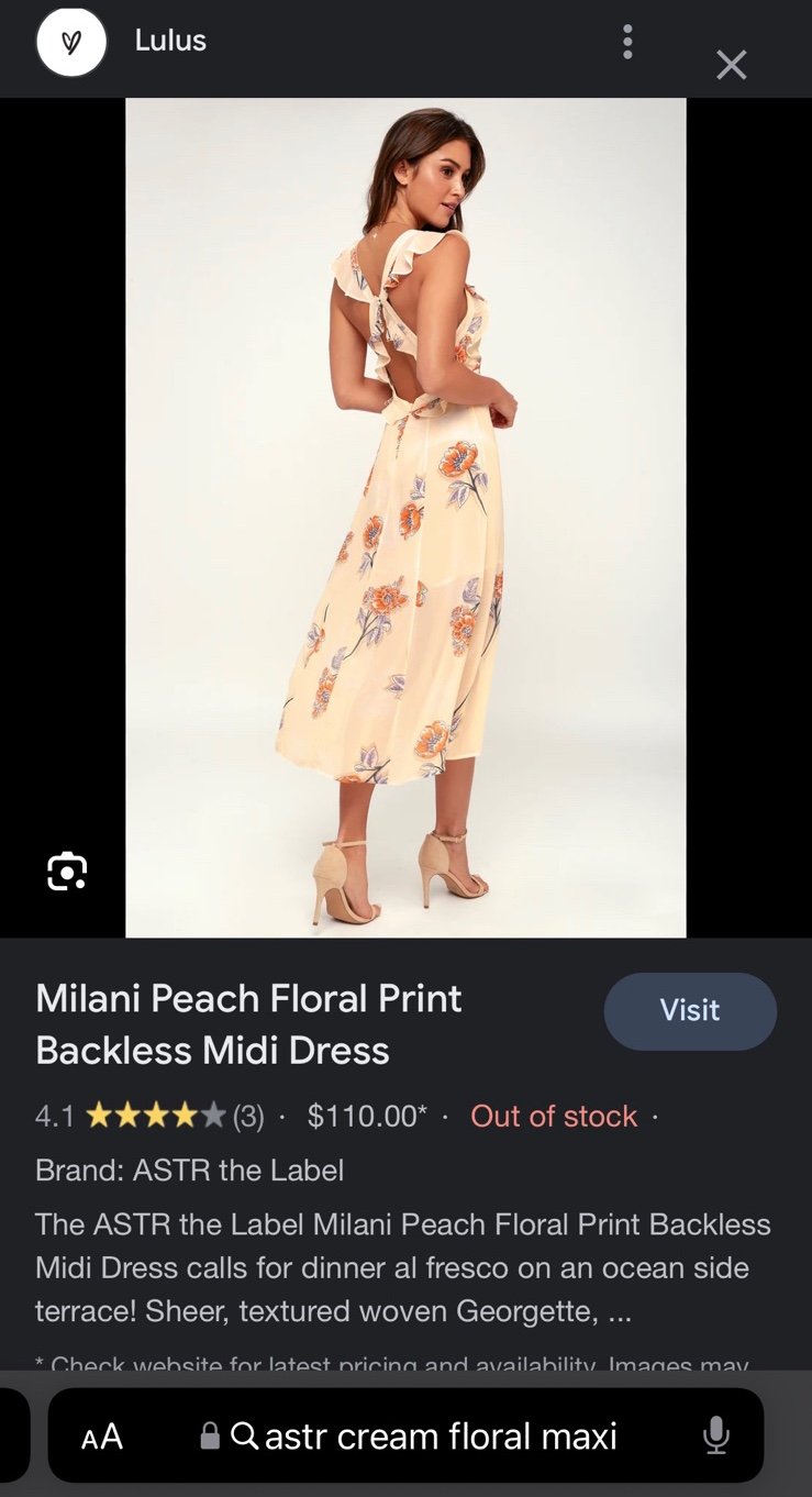 Factory Direct  XS NWT Milani Peach Floral Print Backless Midi Dress KlEY0gilB just buy it