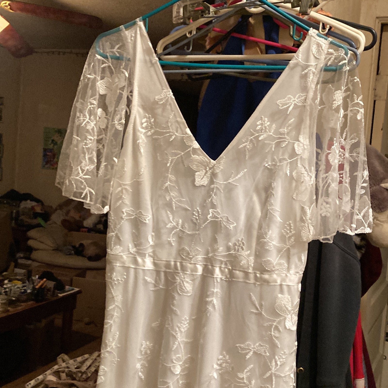 Discounted Beautiful Elegant Long White Lace Prom/Wedding Dress OZ0i0oj0r online store