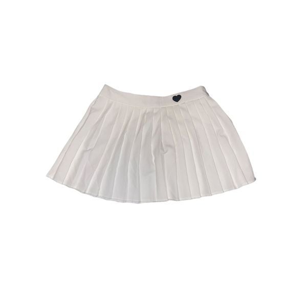 Cheap Shein White Mini Pleated Tennis Skirt with Black 