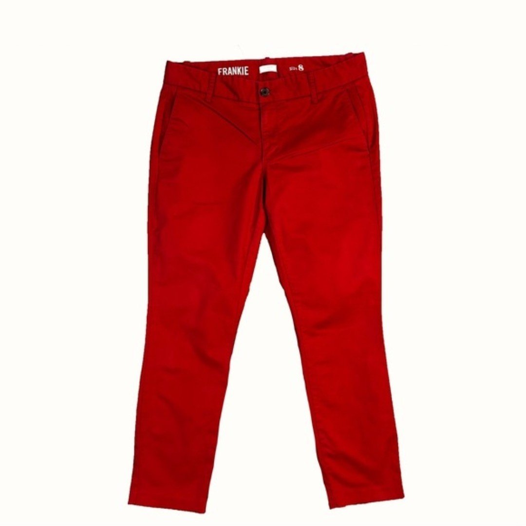 Buy J Crew Frankie RED Pants Stretch Ankle Cropped Sz 8