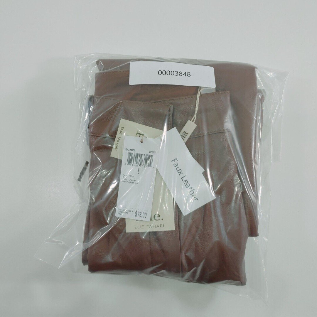 floor price Elie Tahari Women´s Fuax Leather Pants Size 8 Brown On2fcCPDb Wholesale