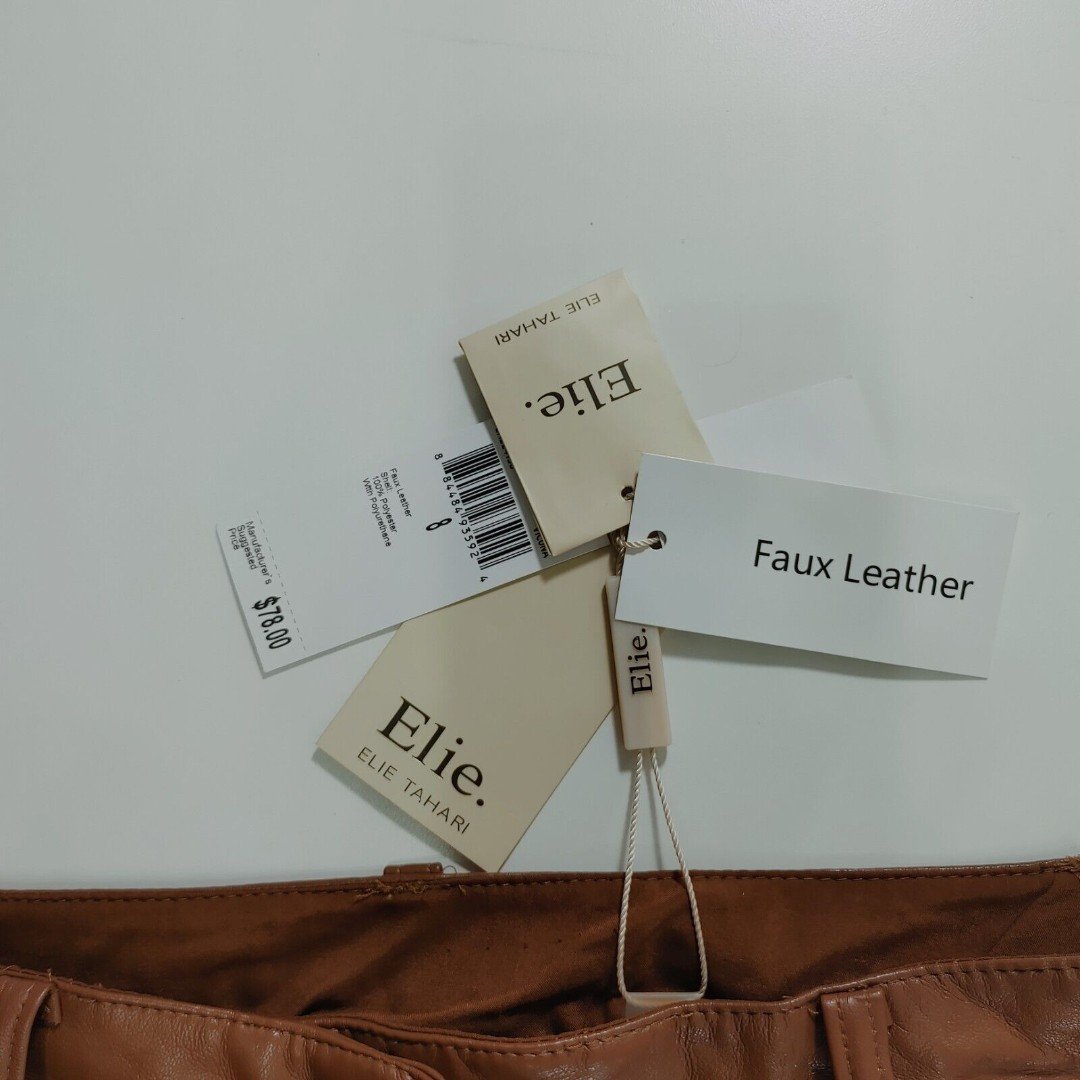 floor price Elie Tahari Women´s Fuax Leather Pants Size 8 Brown On2fcCPDb Wholesale