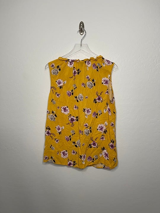 The Best Seller Torrid Yellow Floral Tank Blouse Flutter Sleeve 0 0X 12 Gbd35Q477 just for you