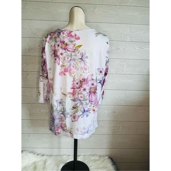 Gorgeous Endless Design watercolor floral 3/4 sleeve tunic Size Large lATmNhlxL Buying Cheap