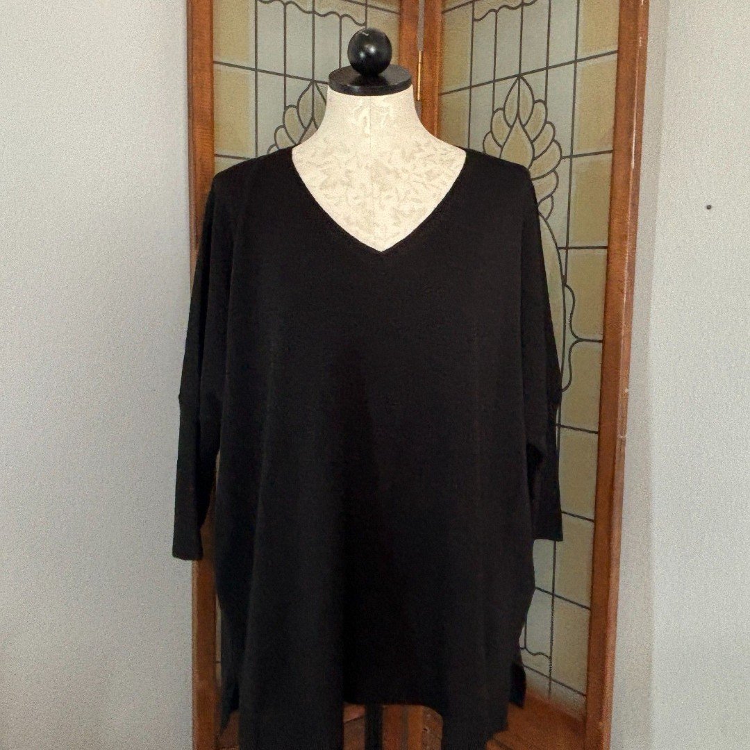Discounted Eileen Fisher Wool V-Neck Oversized Sweater 