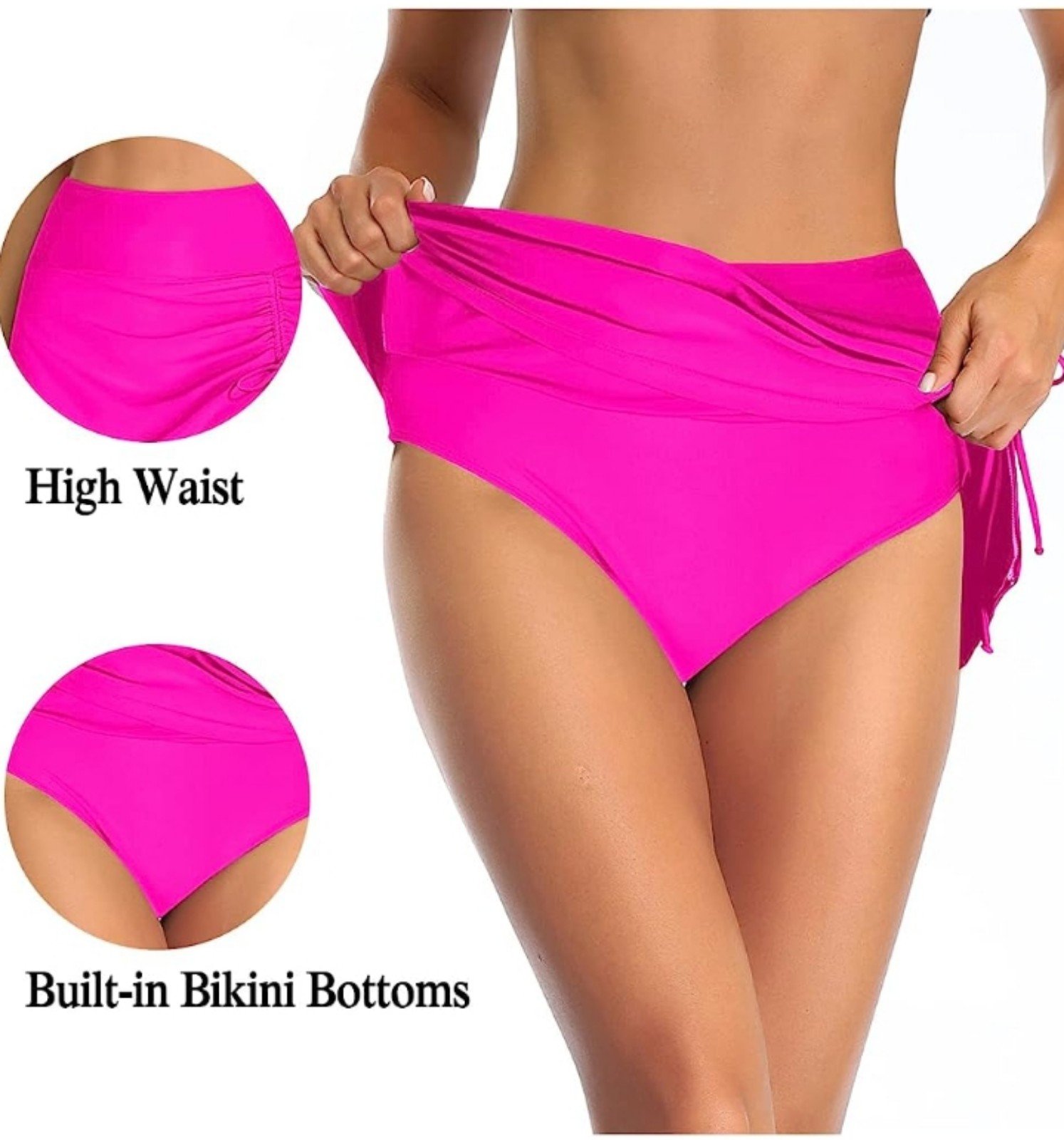 Great Holipick High Waist Drawstrings Tummy control Swimskirt - L GjuJSlGFk on sale