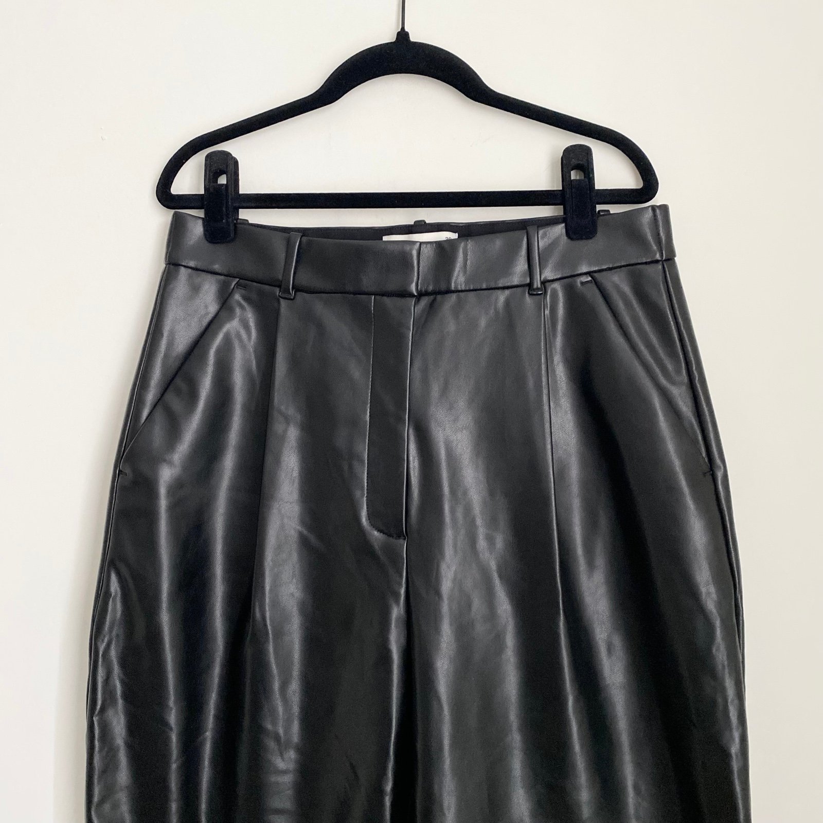 Classic abercrombie & fitch - vegan leather tailored straight pant high-rise bottoms kkZuqCJd0 Zero Profit 