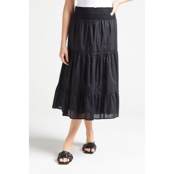 large discount Rails Edina Smocked Waist Midi Skirt in Black Size Large jMasB9999 just for you