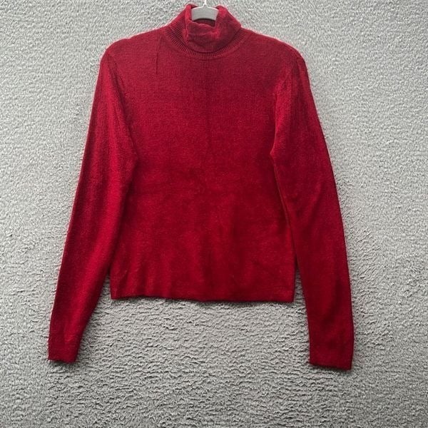 Personality Vintage 90s Red Chenille Long Sleeve Turtle