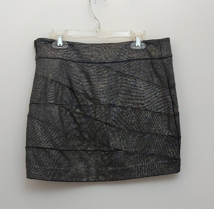 Factory Direct  Express Silver Metallic Mini Skirt Size 4 If4P4m8LB US Outlet