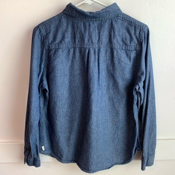 Stylish Toms Blue Polka Dot Button Up Long Sleeve Shirt KsvUwb4pP outlet online shop