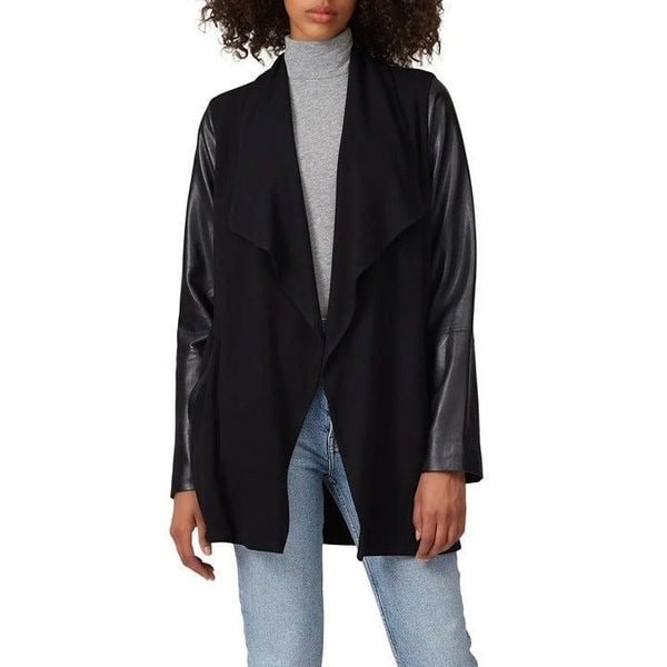 Fashion Fifteen Twenty Faux Leather Contrast Jacket in Black Medium as-is Womens Hx7ieVDmV Novel 