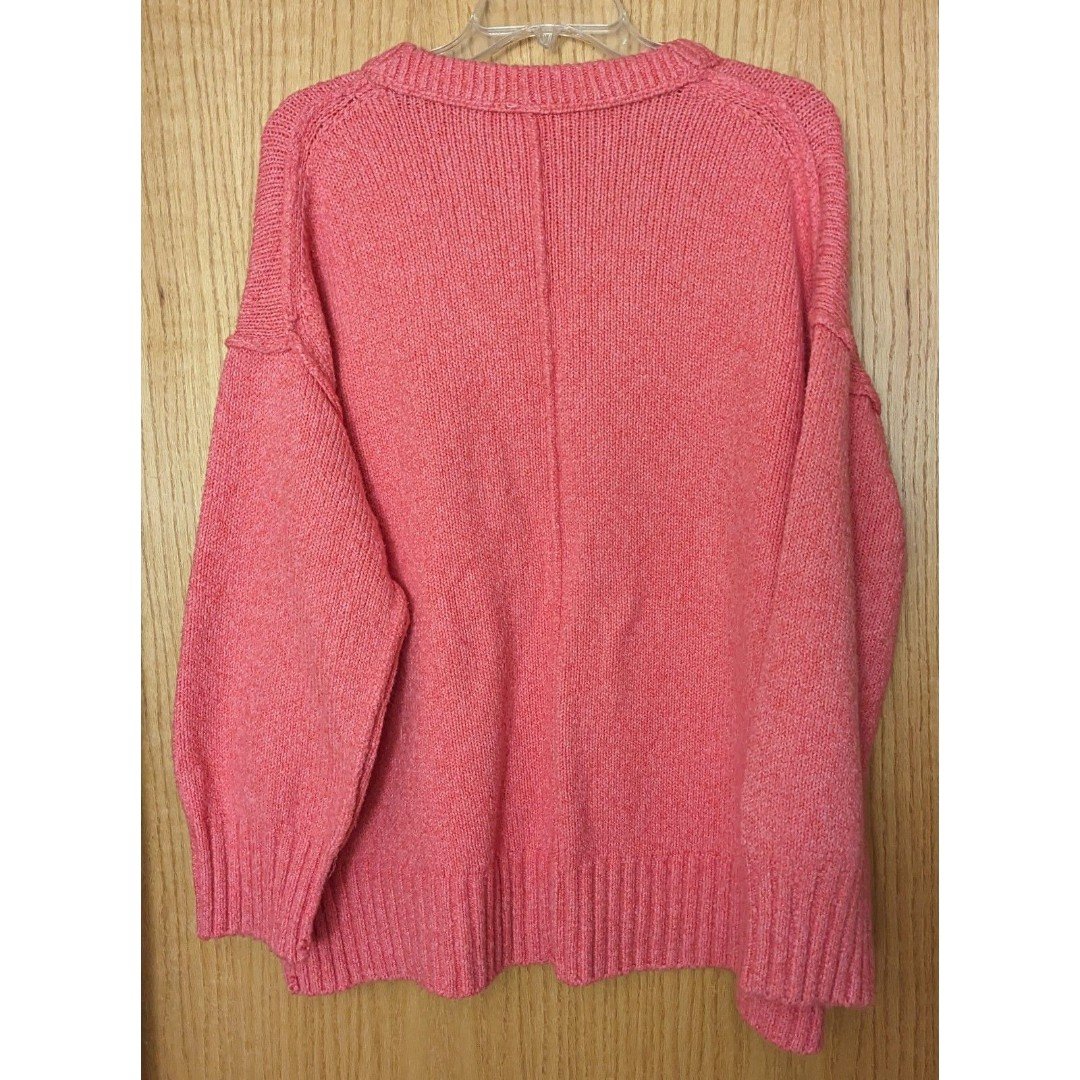 Latest  Free People Brookside coral peach scoop neck long sleeve knit sweater NzuLCkNJG for sale