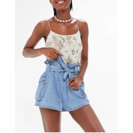 Fashion Urban Outfitters Shorts Fiona Blue Denim Belted