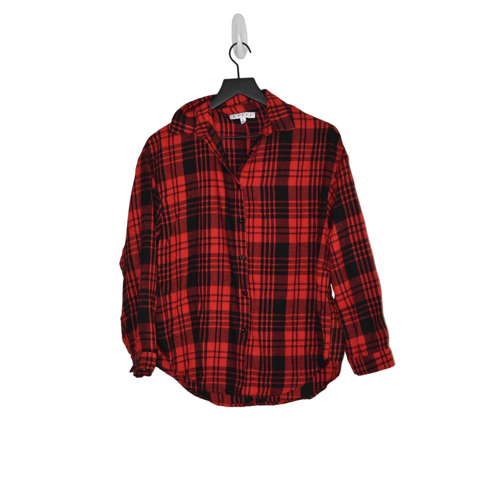 Comfortable Hyfve Red Button Down Flannel Top Size S gt