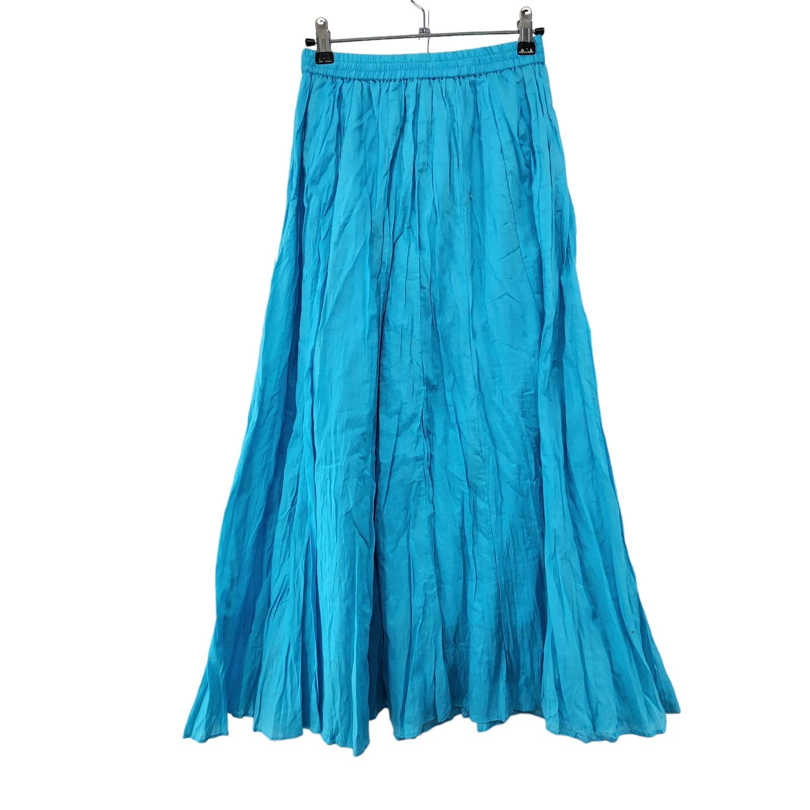 Classic Casual Studio Small Blue Crinkle Pleated A-line