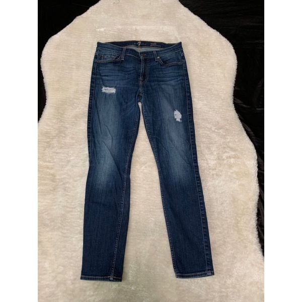Perfect 7 For All Mankind Jeans Womens 29x28 Blue Ankle