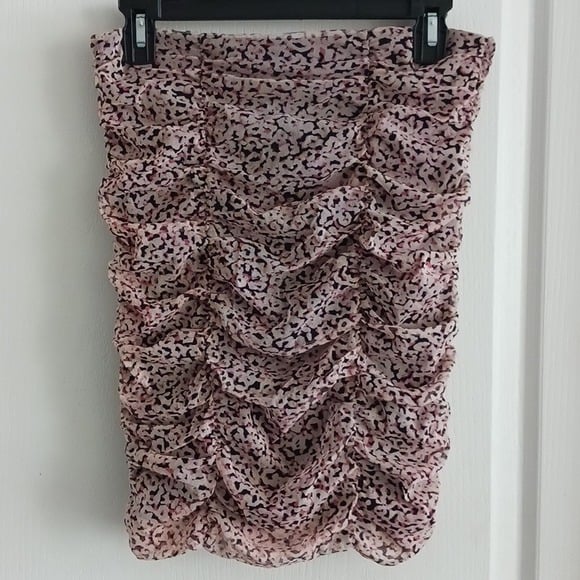 Perfect Bar III Floral Drapery Mini Skirt Lined Pull On Beige Red Sz.M fNCHZGhyb Cheap