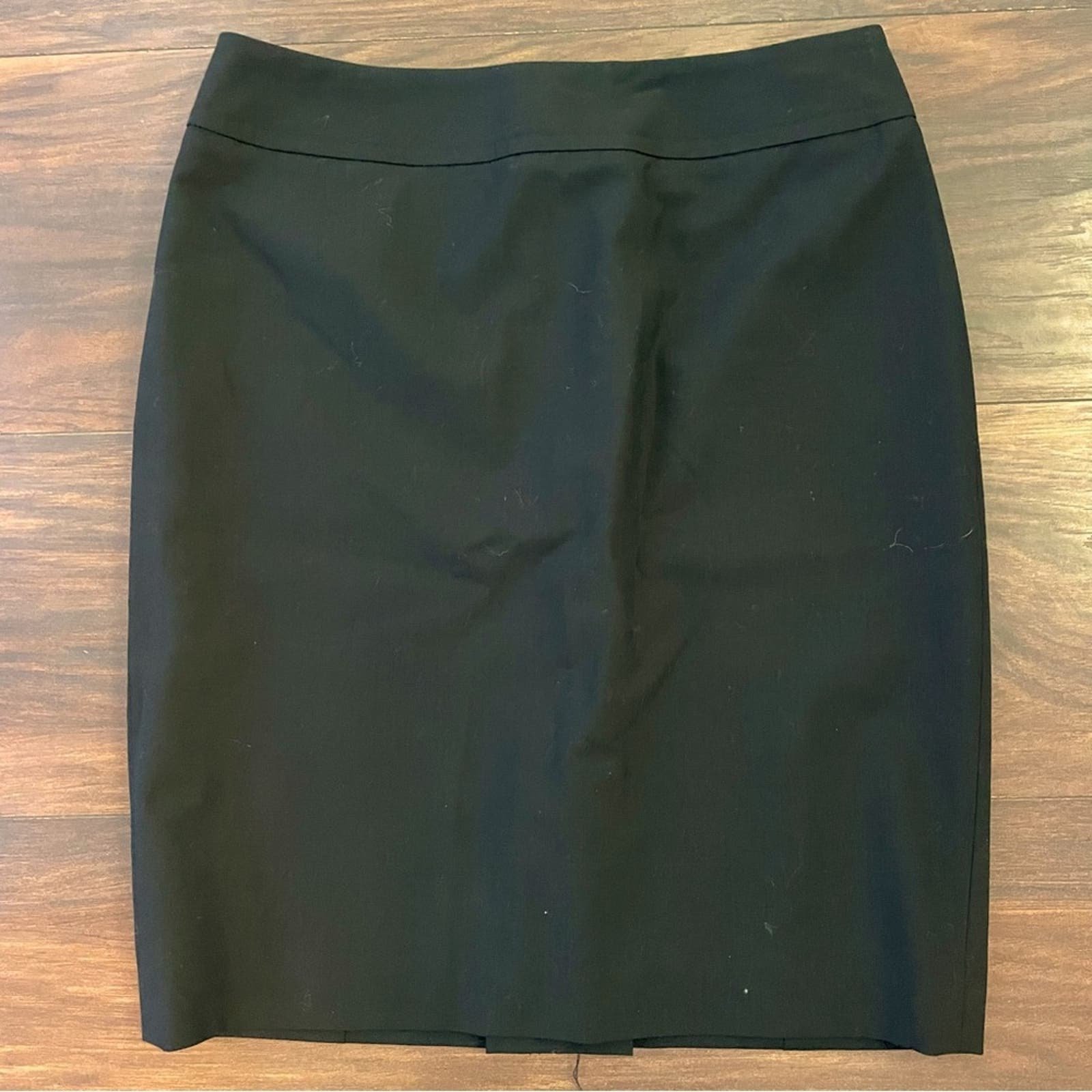 Custom Petite Sophisticate black zipper back midi skirt