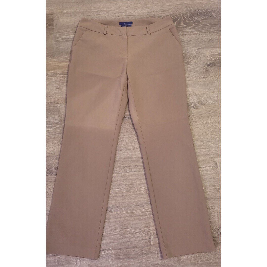Buy Apt 9 Womens 10 Brown Stretch Fabric Trouser Dress Pants Mid Rise Tummy Control oBZDhaCD6 Online Exclusive