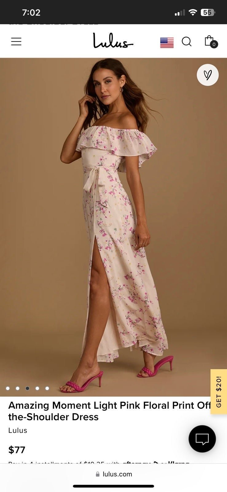 big discount Lulus pink floral maxi dress JTpsohPT1 Low