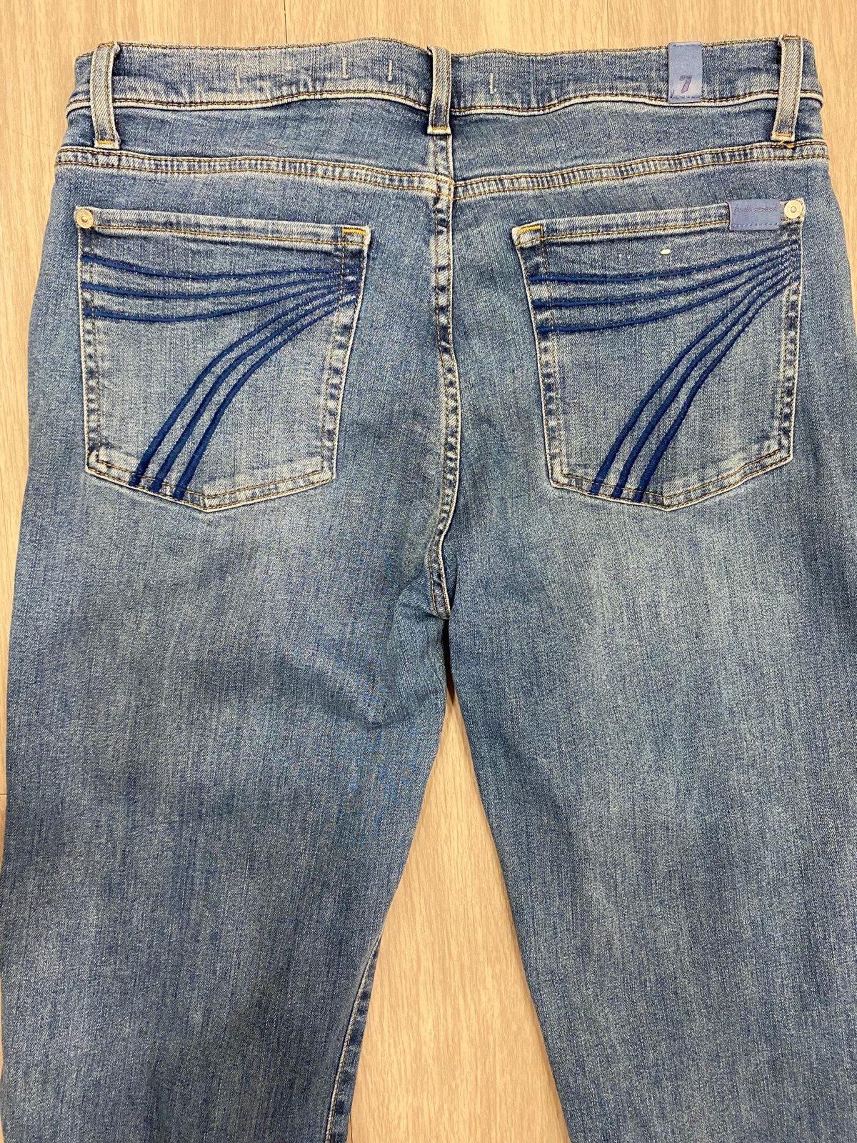 floor price 7 for all Mankind Dojo Flare Wide Leg Jeans Women 31x34 Blue Wash Zip Fly USA lGjuITSGD Wholesale