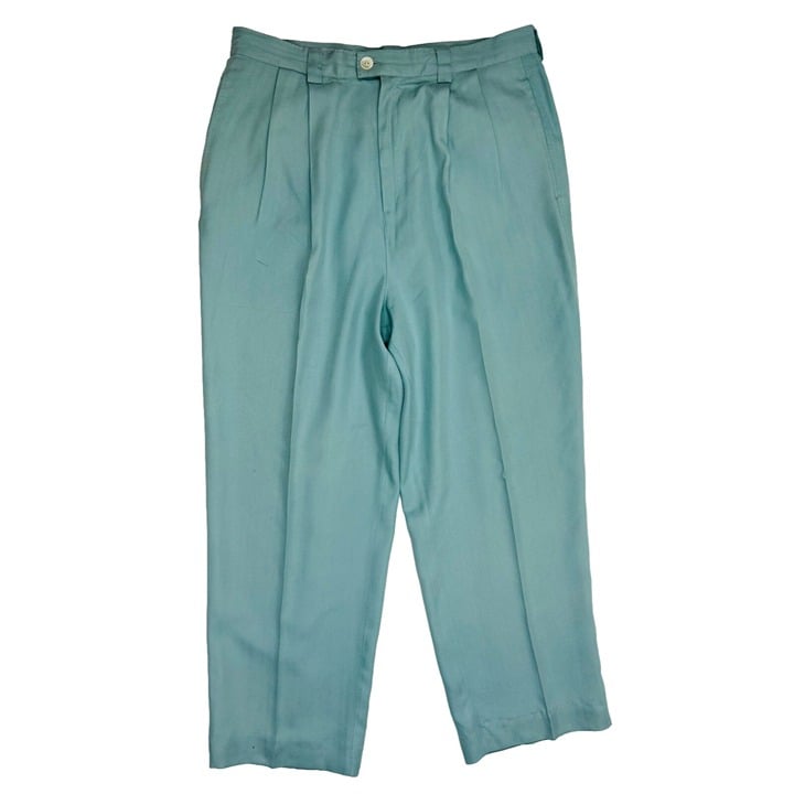 reasonable price Tommy Bahama Womens 16 Silk Pleated High Rise Trouser Pants Blue Coastal oimE7aWZy US Outlet