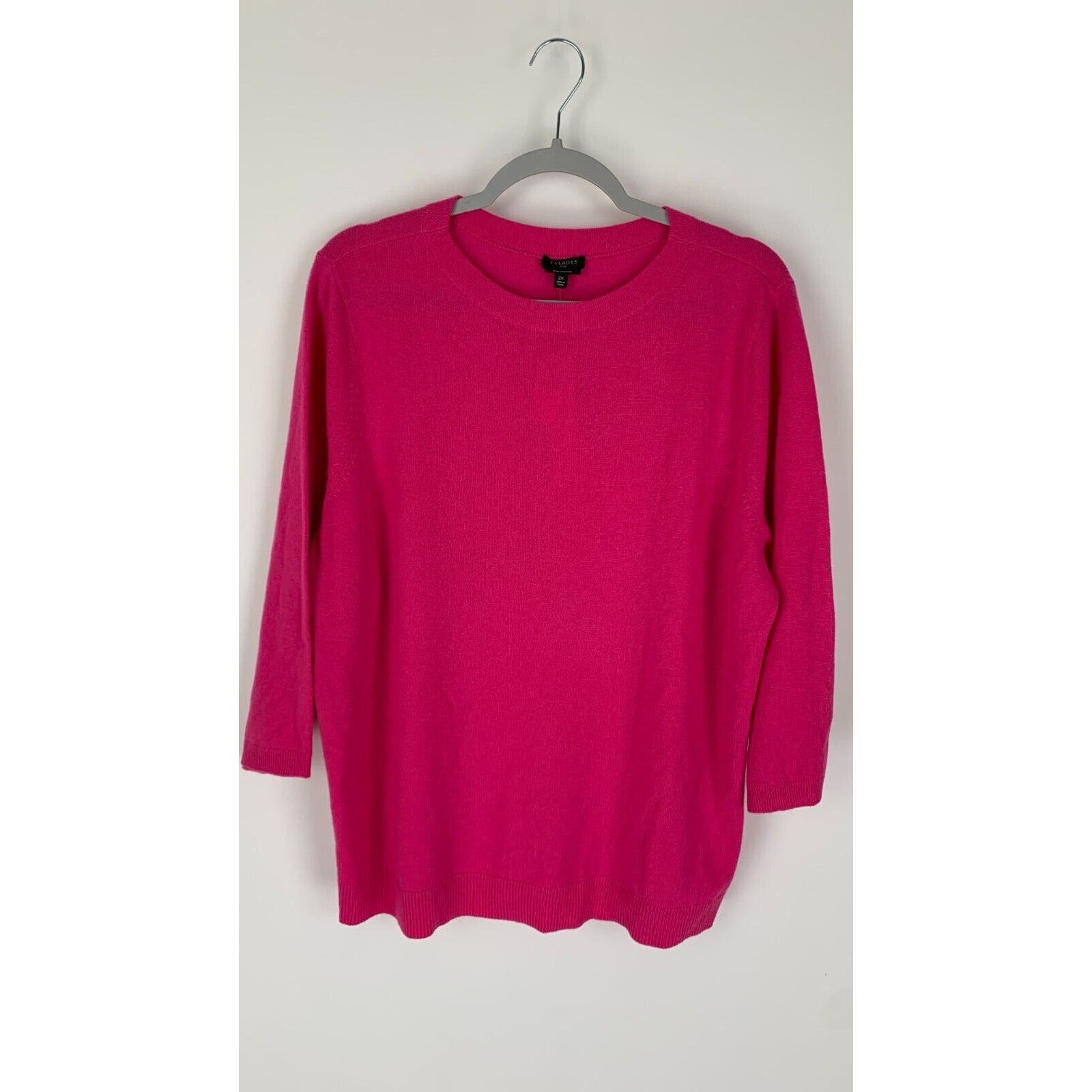 Elegant Talbots Womens Pink Pure Cashmere Pullover Swea