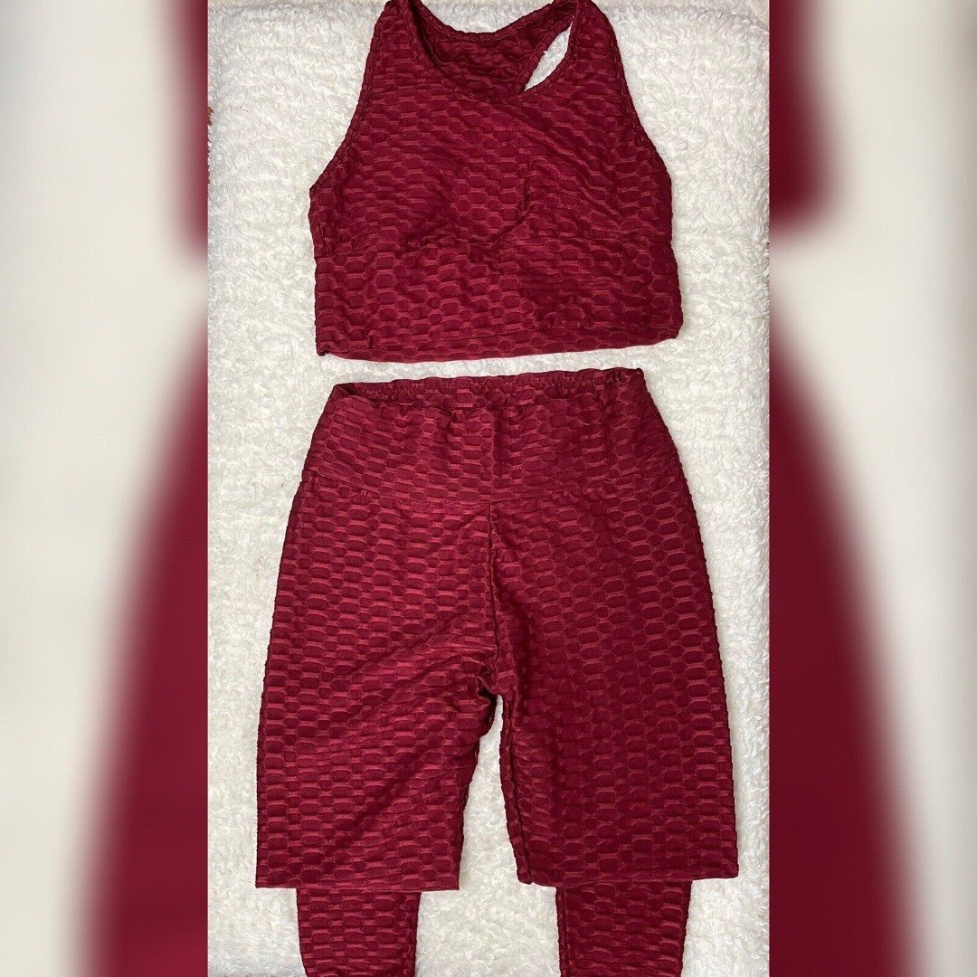 Classic New Mix 3 piece set jacket, sport bra, and leggings Red Size medium 92% polyest MXoUwvgF7 Zero Profit 
