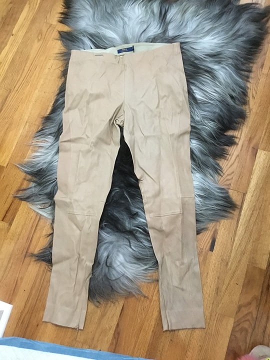 Elegant Ralph Lauren stretch leather pants size XL New 