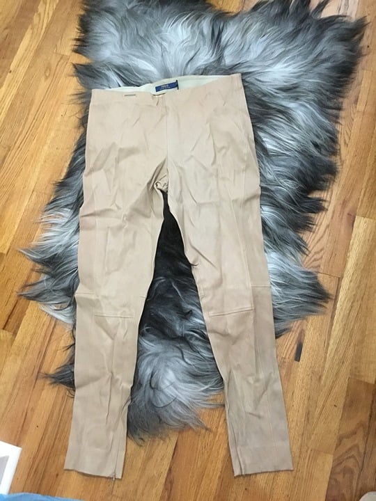 Elegant Ralph Lauren stretch leather pants size XL New $998 l0ZLbztbp for sale