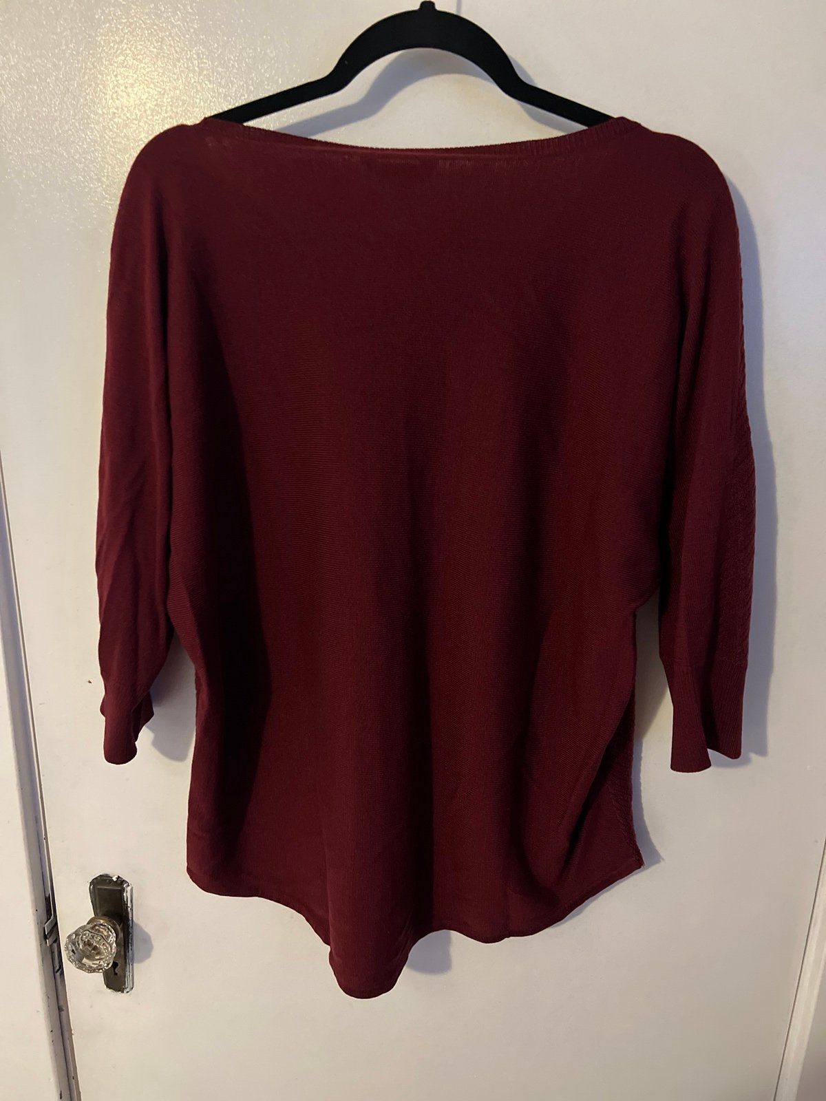 Beautiful Boutique plus 1x 3/4 sleeve burgundy sweater poXEFOqz0 well sale