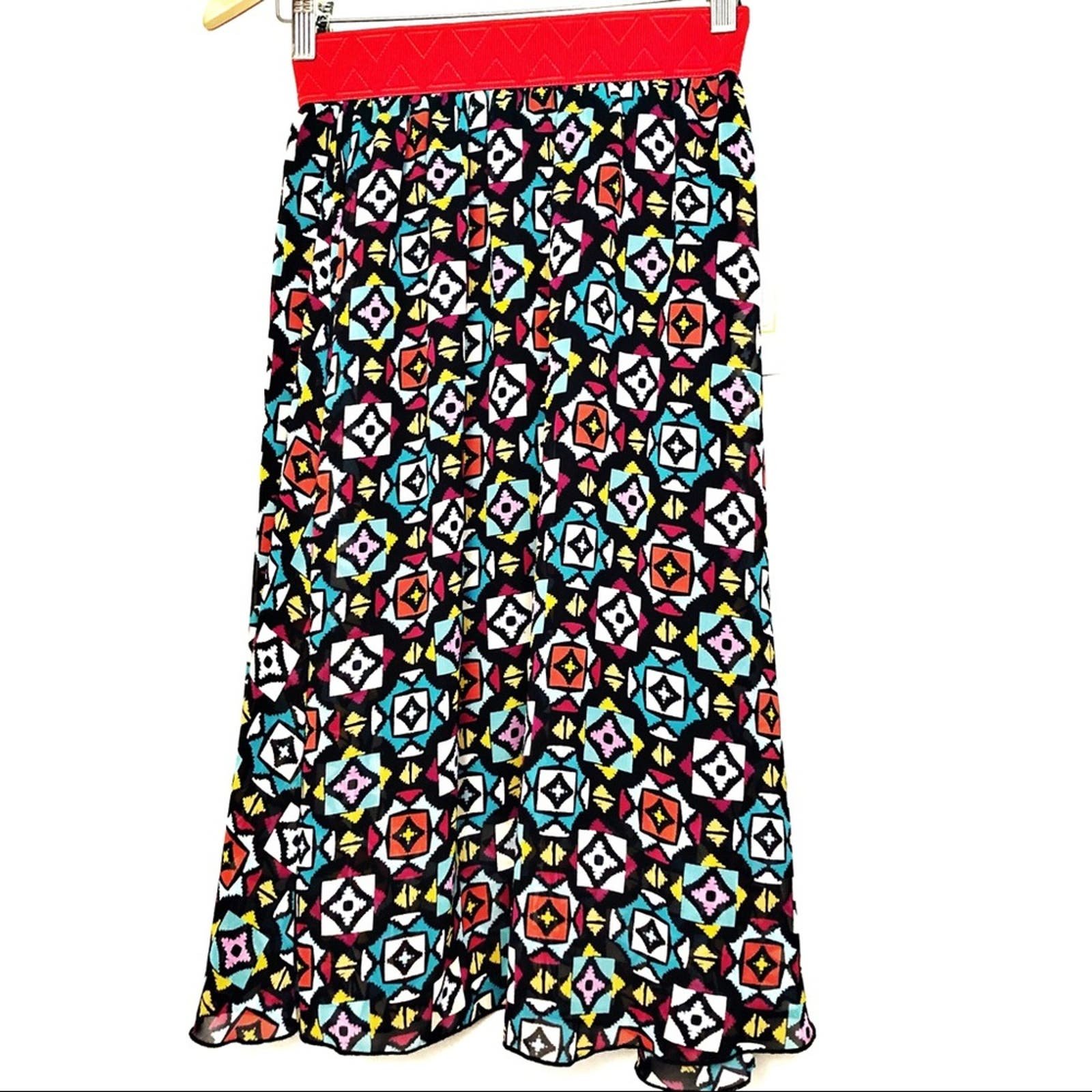Popular LuLaRoe Lola Colorful Geometric Boho Print Midi Skirt Size XXS NWT lacW8iIuS Online Shop